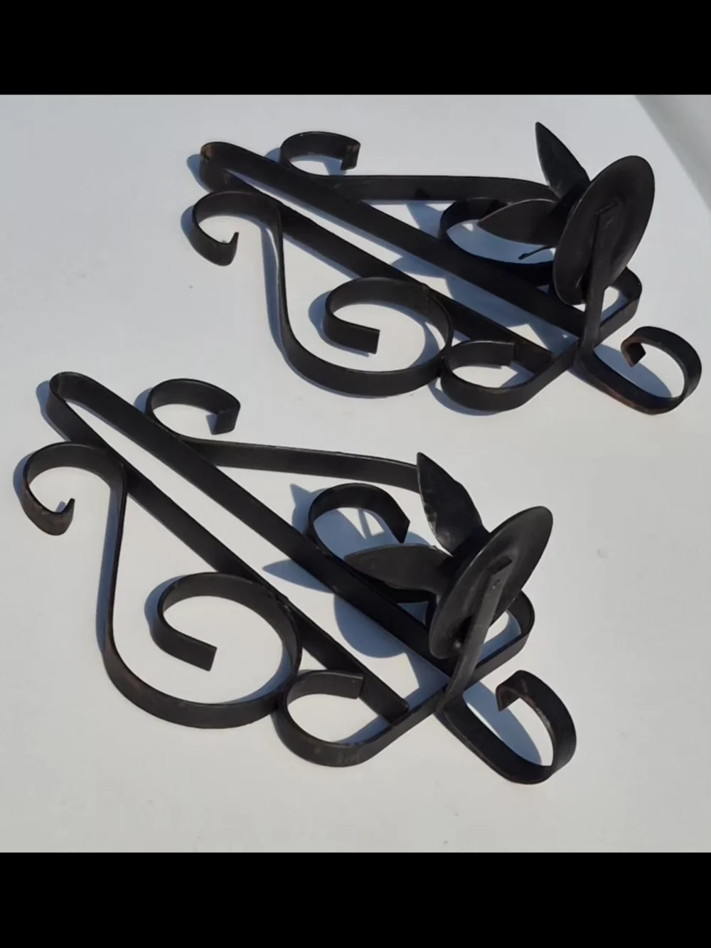 Vintage HOMCO Wrought Iron Wall Sconces - Pair